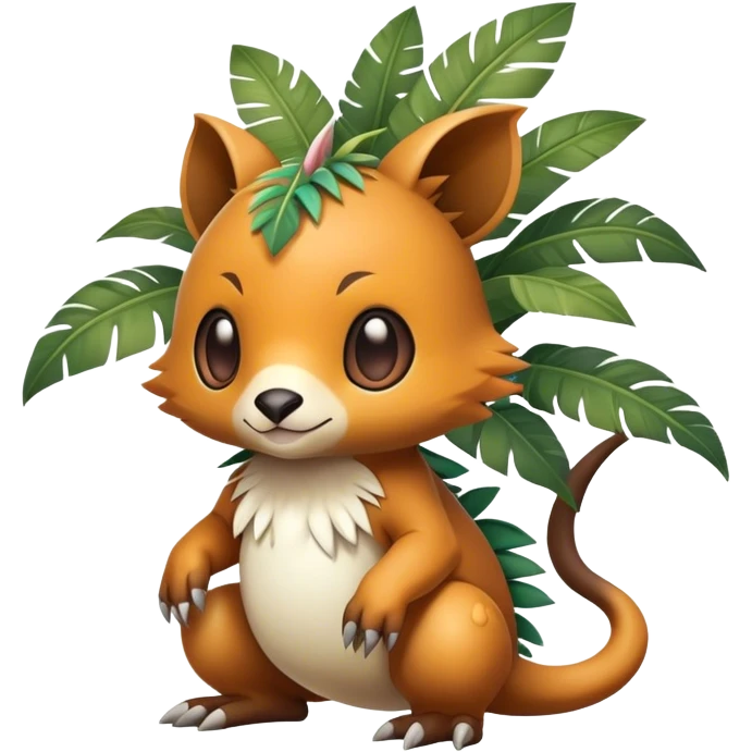 Cute cool fantasy tropical animal hybrid Fakemon full body emoji