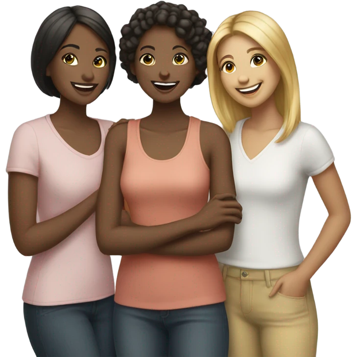 Three female friends  emoji