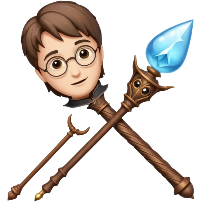 Harry Potter magical wand no kristal and light emoji