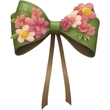 Singular bow with flower design on it emoji