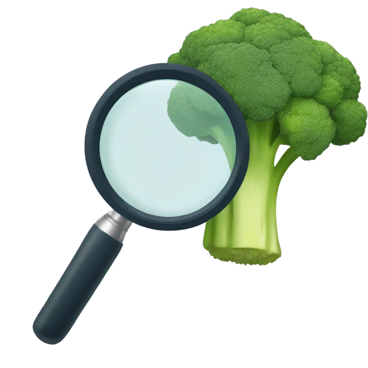 broccoli under magnifying glass emoji