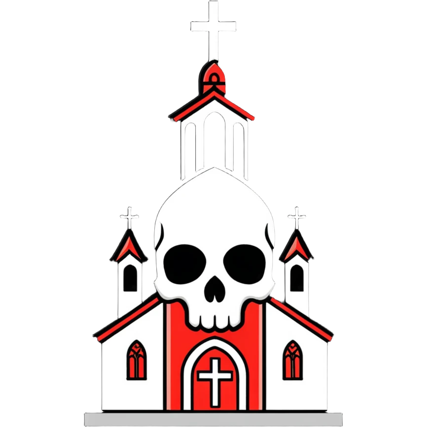heart, skull, and church combined as one symbol emoji