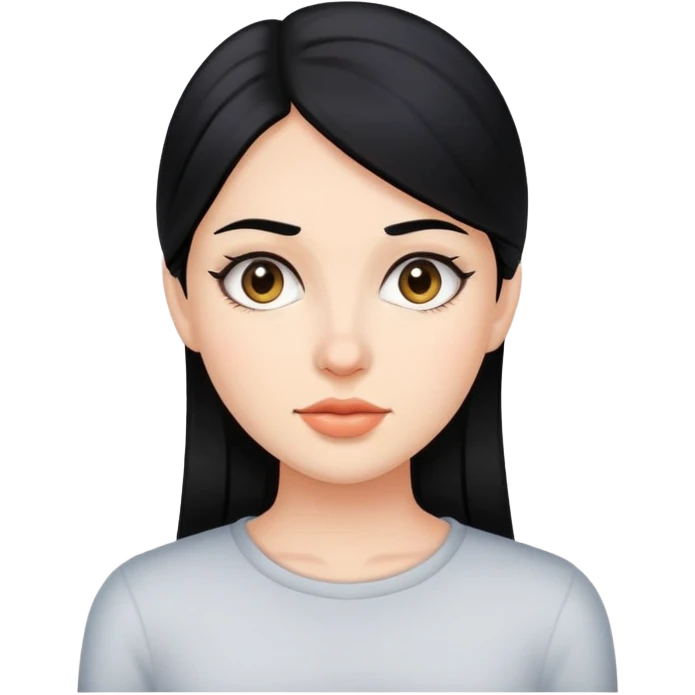young woman with black hair, 25 years old emoji