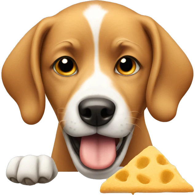 A dog eating emoji