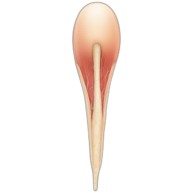 schematic illustration of a single hair follicle, anatomic illustration emoji