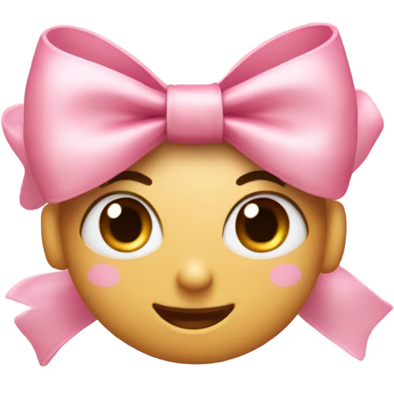 Pink bowknot with stars outside emoji