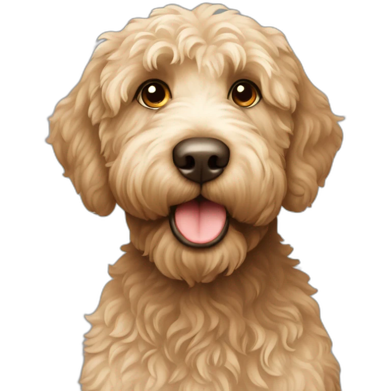 Labradoodle assis emoji