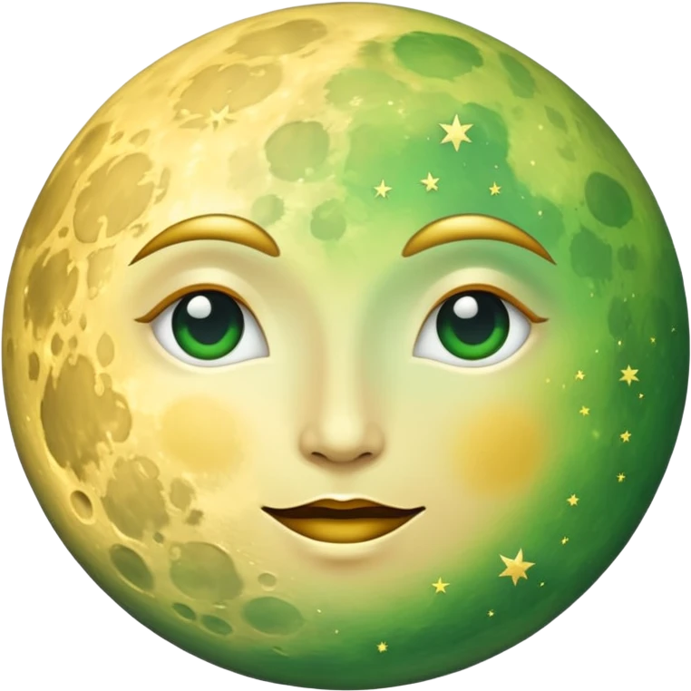 moon with golden and green shadows emoji
