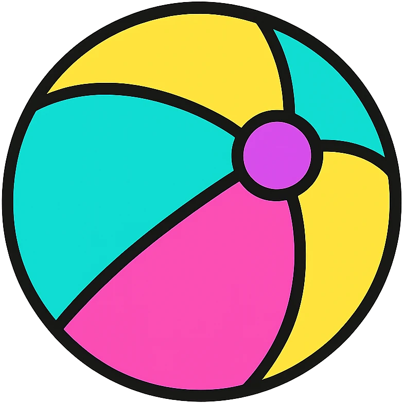 neon beach ball emoji