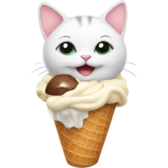 cat with ice cream emoji