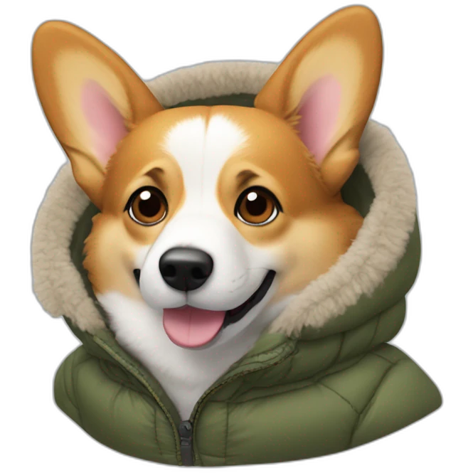 Corgi in down jacket  emoji