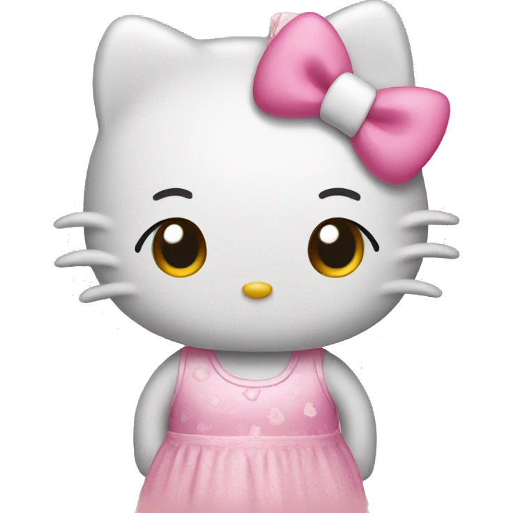 Hello kitty wearing pink dress  emoji
