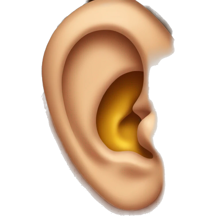 Touching ear emoji
