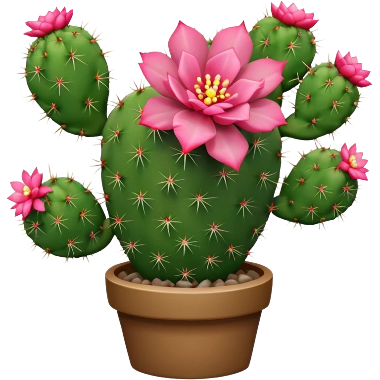 Cactus with flower succulent emoji