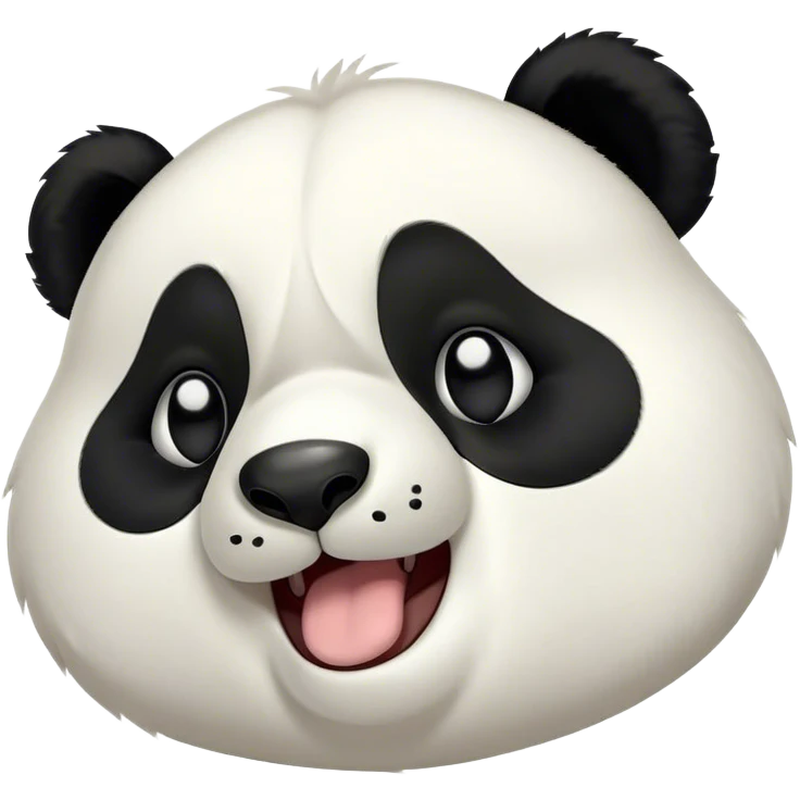 Cinematic Cute Yawning Panda Portrait Emoji, Head tilted slightly with a dramatic, wide-open yawn, showcasing a soft, plush black and white Fur with droopy ears, round eyes barely open in drowsy contentment, Simplified yet irresistibly adorable features, highly detailed, glowing with a soft, cozy glow, high shine, relaxed yet expressive, stylized with a touch of gentle whimsy, bright and endearing, soft glowing outline, capturing the essence of a sleepy yet affectionate panda, so drowsy it feels like it could stretch right out of the screen and curl up for a nap! emoji