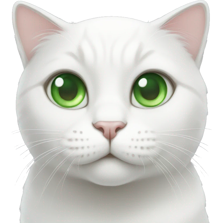 White cat with green eyes emoji