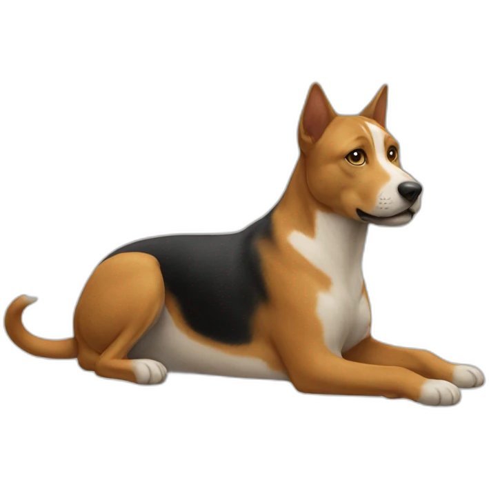 Un chat sur un chien emoji