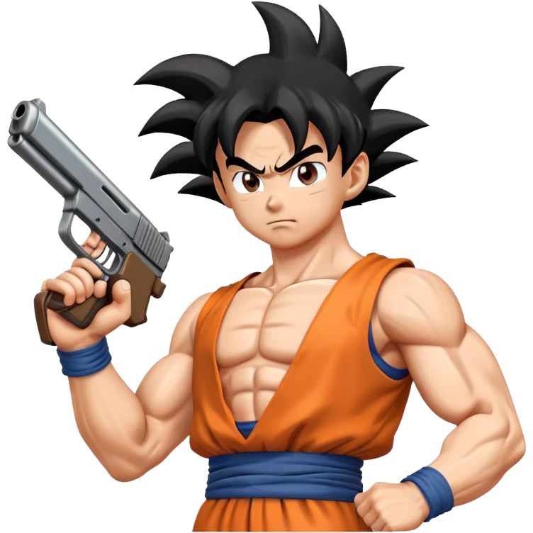 Son goku with a gun￼ emoji