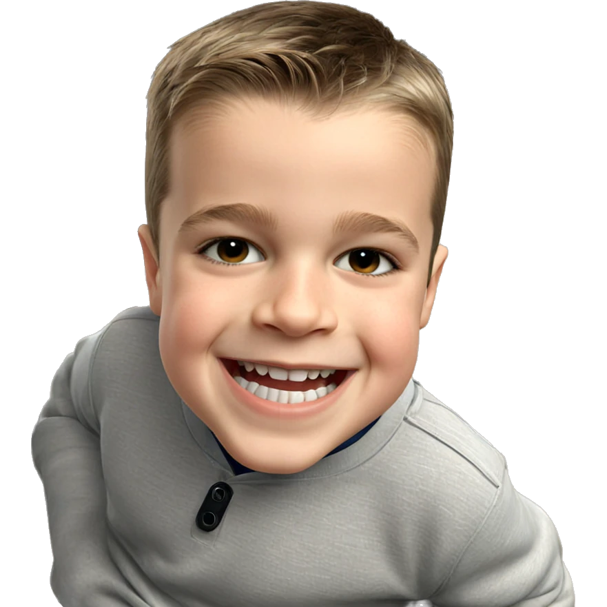 smiling boy in a chair emoji