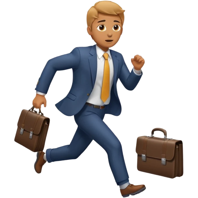 man in suit running with briefcase emoji