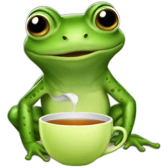 frog drinking tea meme emoji
