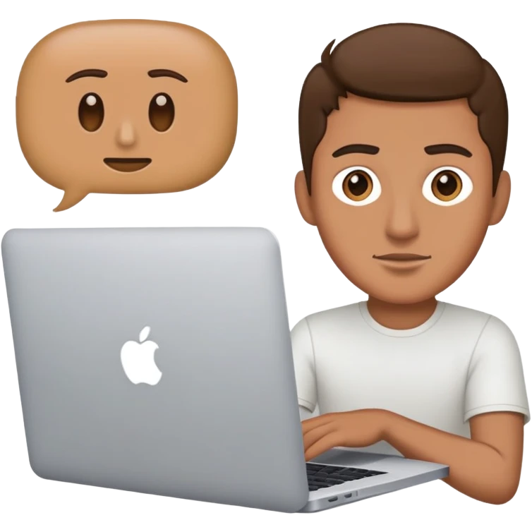 A man who sits in front of a MacBook emoji