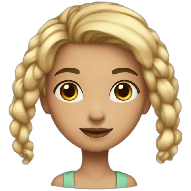 Andella girl bue hair smooth emoji