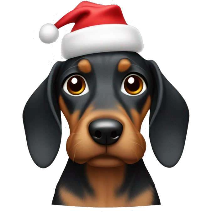 Dackel mit weihnachtsmütze  emoji