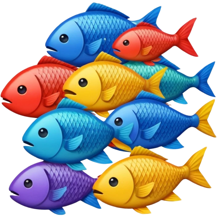 pile of fish inspired by reference image, emoji style, variation 1 emoji