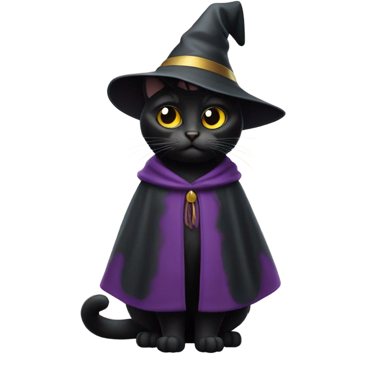 Black cat wizard emoji