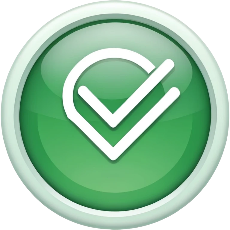 Green check box with white circle outside emoji