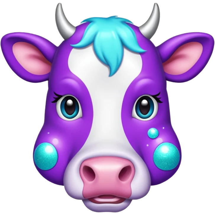 glitter purple and cian vaca emoji