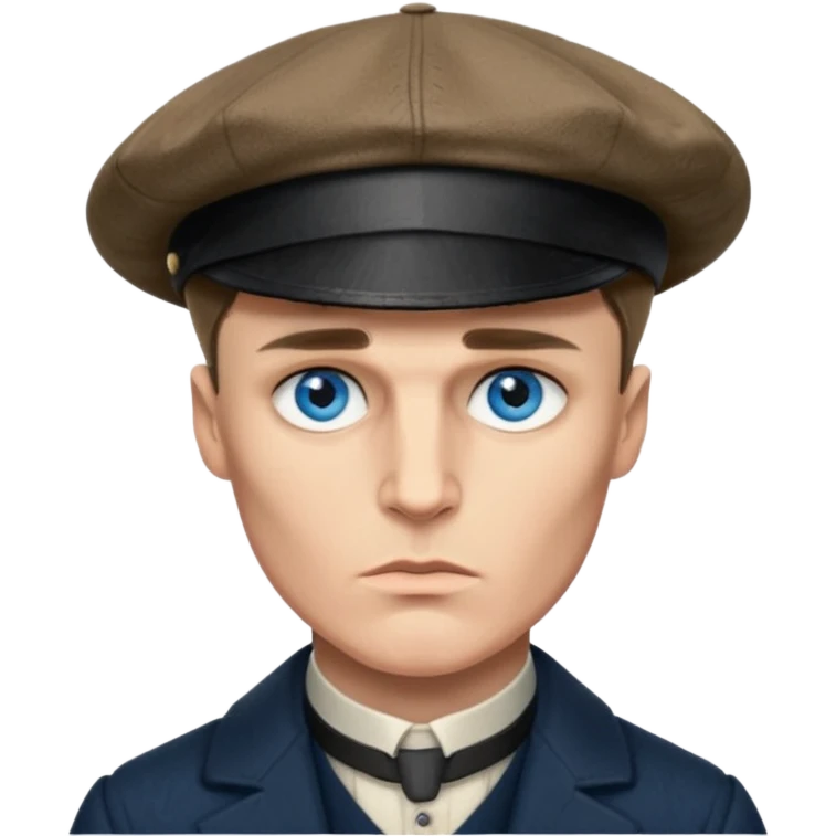 Tommy Shelby make his face exact  with his signature hat  emoji