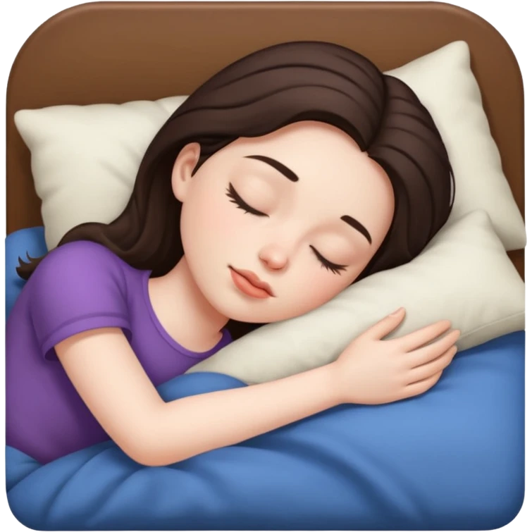 Brunette girl sleeping emoji