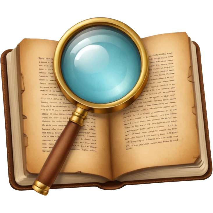 Magnifying glass with a book emoji