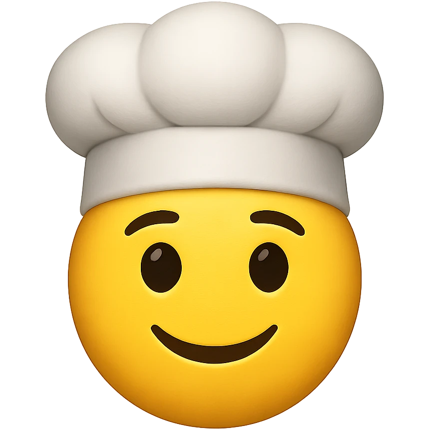 emoji with chef hat emoji