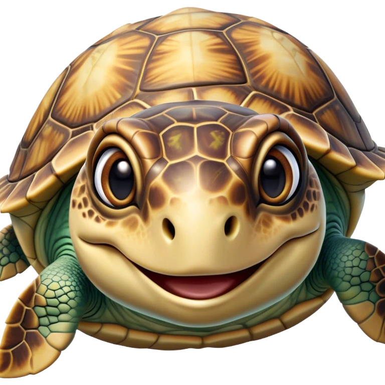 Cinematic Realistic Comical Sea Turtle Portrait Emoji, Head tilted dramatically with an exaggeratedly amused expression, featuring a robust, intricately patterned shell and wide, expressive eyes filled with playful disbelief, rendered with vibrant, lifelike detail and natural coastal light; high shine, dramatic yet playful, styled with an air of cheeky marine mischief, soft glowing outline, capturing the essence of a spirited and over‐the‐top sea turtle that looks ready to bob its way into viral fame! emoji