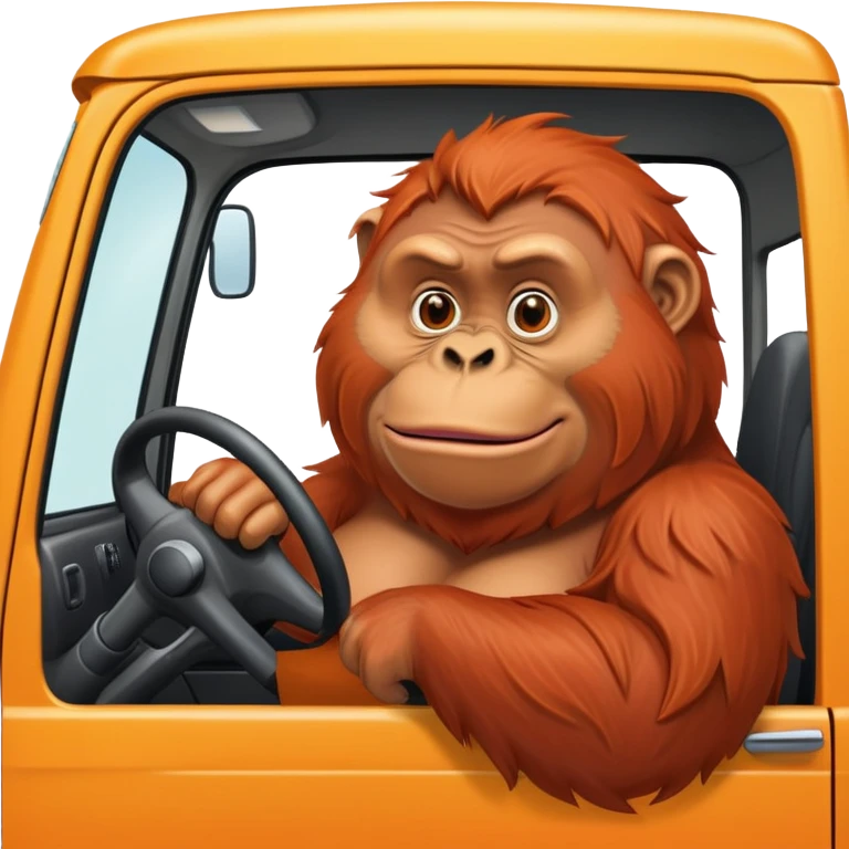 Overweight oragutan truck driver emoji