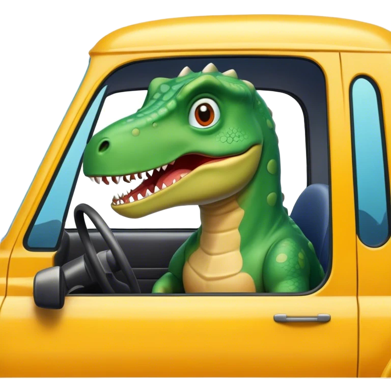 office dinosaur in a cab emoji