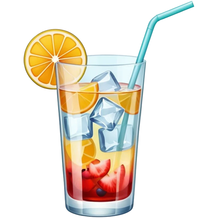 drink with slice of fruit and straw emoji