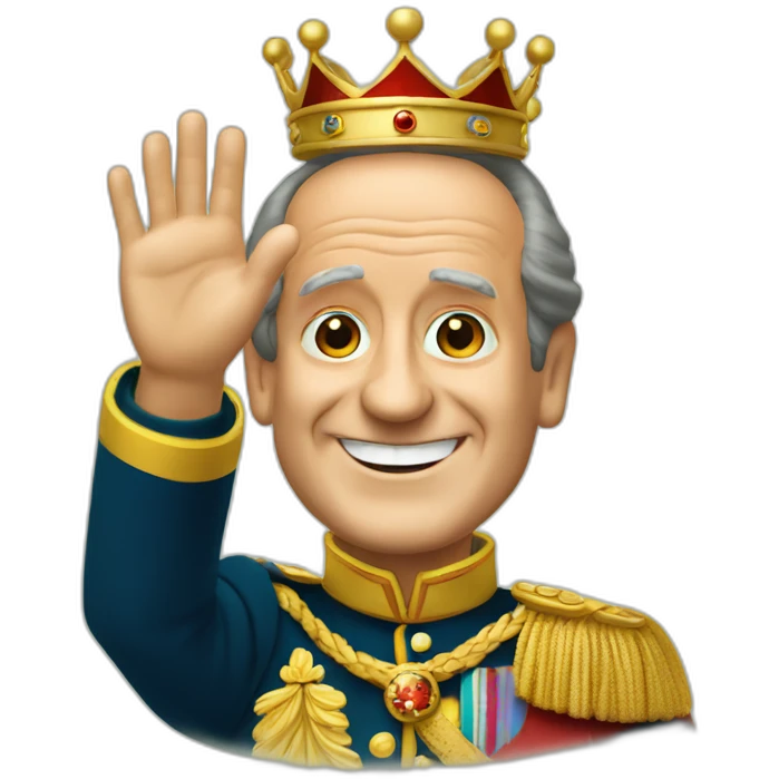 king Juan Carlos I smiling and waving emoji