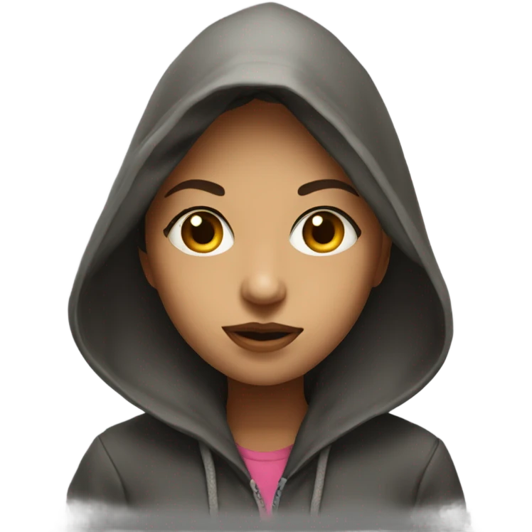 portrait of a girl with hood emoji