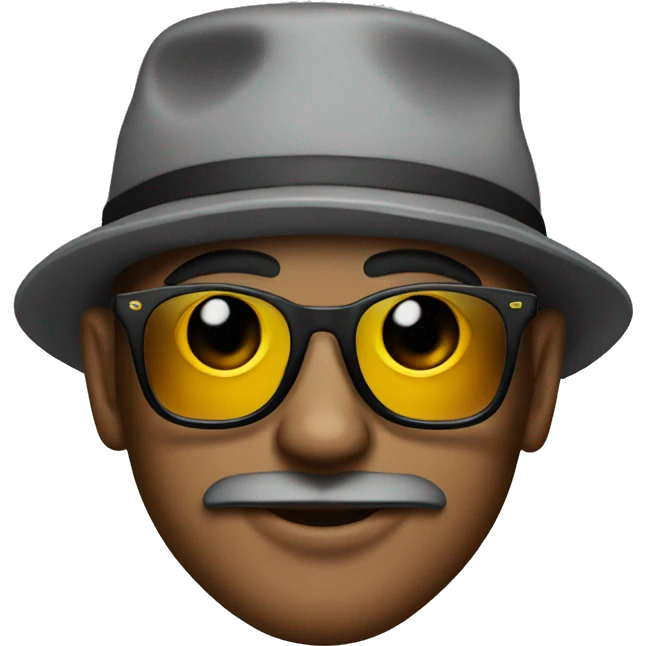 cool guy with shades and hat and a tattoo emoji