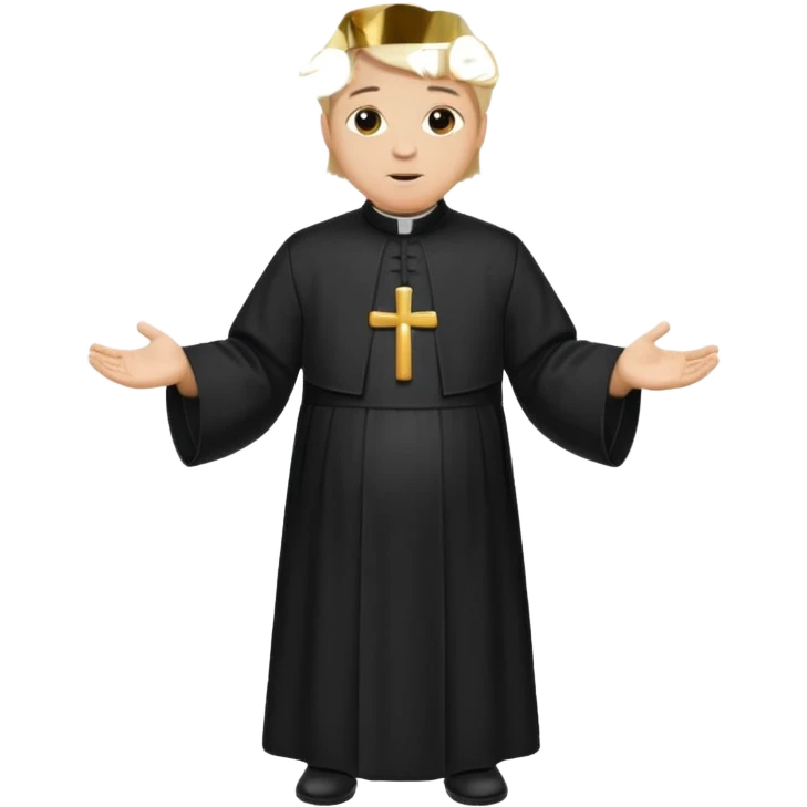 visablity pregnant man with parted blonde middle hair  and dressed like a catholic priest  emoji