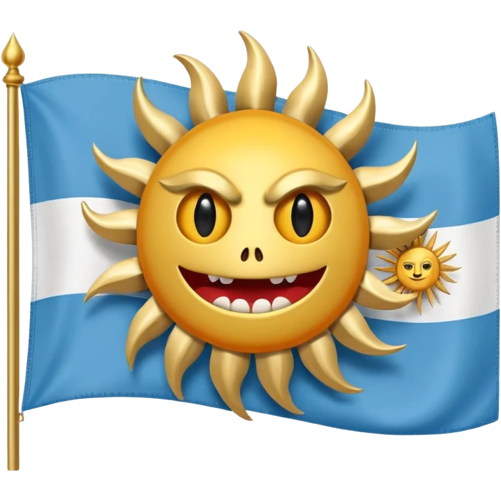 Flag of Argentina but sun will monster emoji