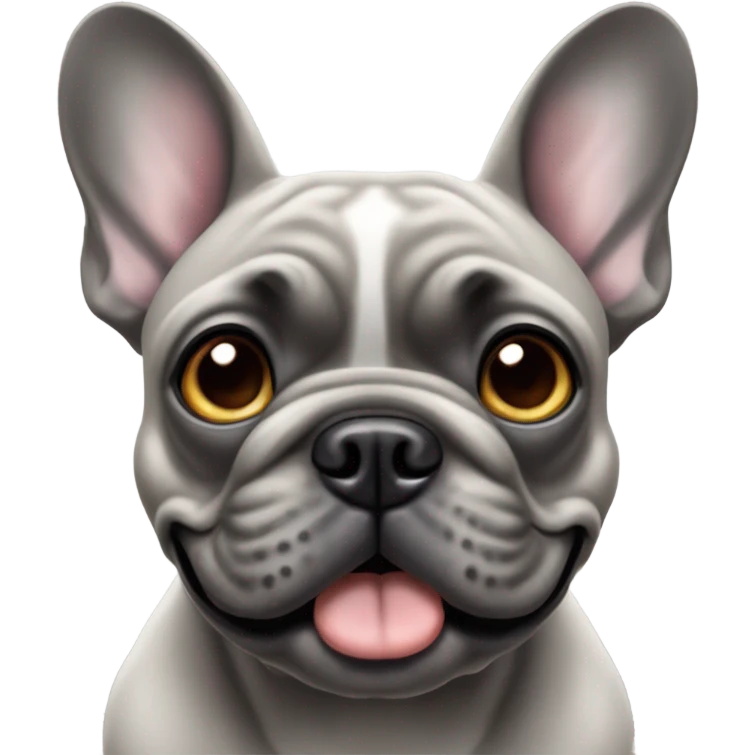 A stupid Gray French bulldog emoji