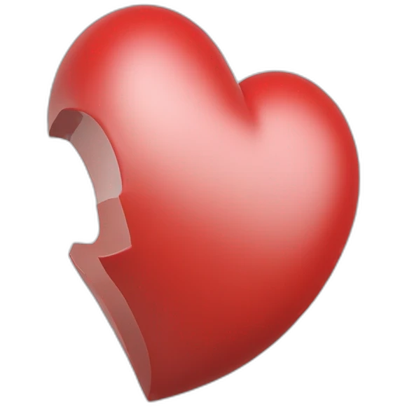 heart red, oblique view emoji