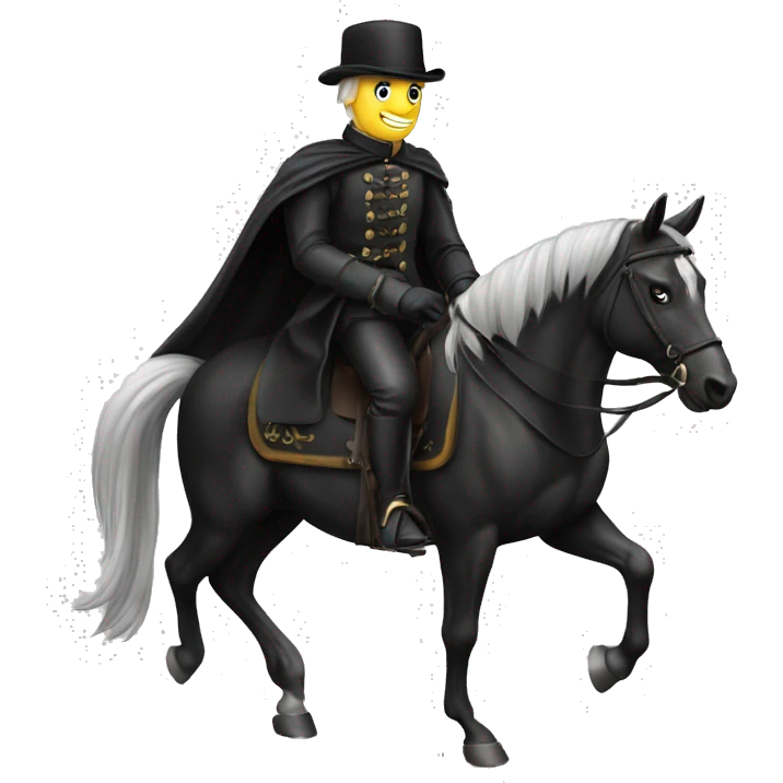 Schwarzer Dressur Sattel ohne Reiter und Pferd emoji