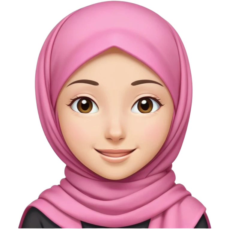 nữ, 15 tuổi, đội khăn hijab hồng, cười tươi, nhắm 1 mắt emoji