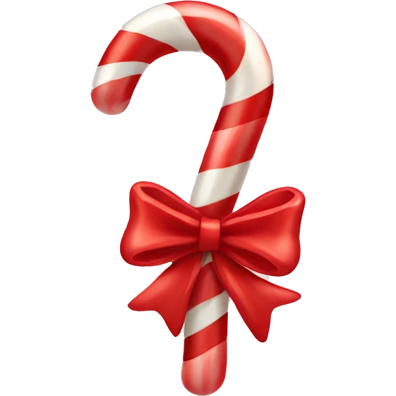candy cane with a bow  emoji